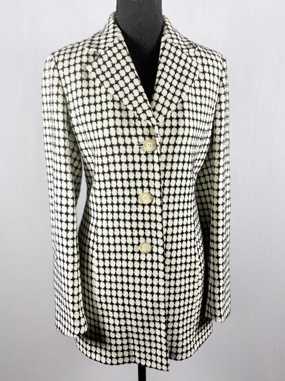 Ann Taylor | Textured Jacquard Blazer Jacket | Women’s S | Black Ivory | EUC